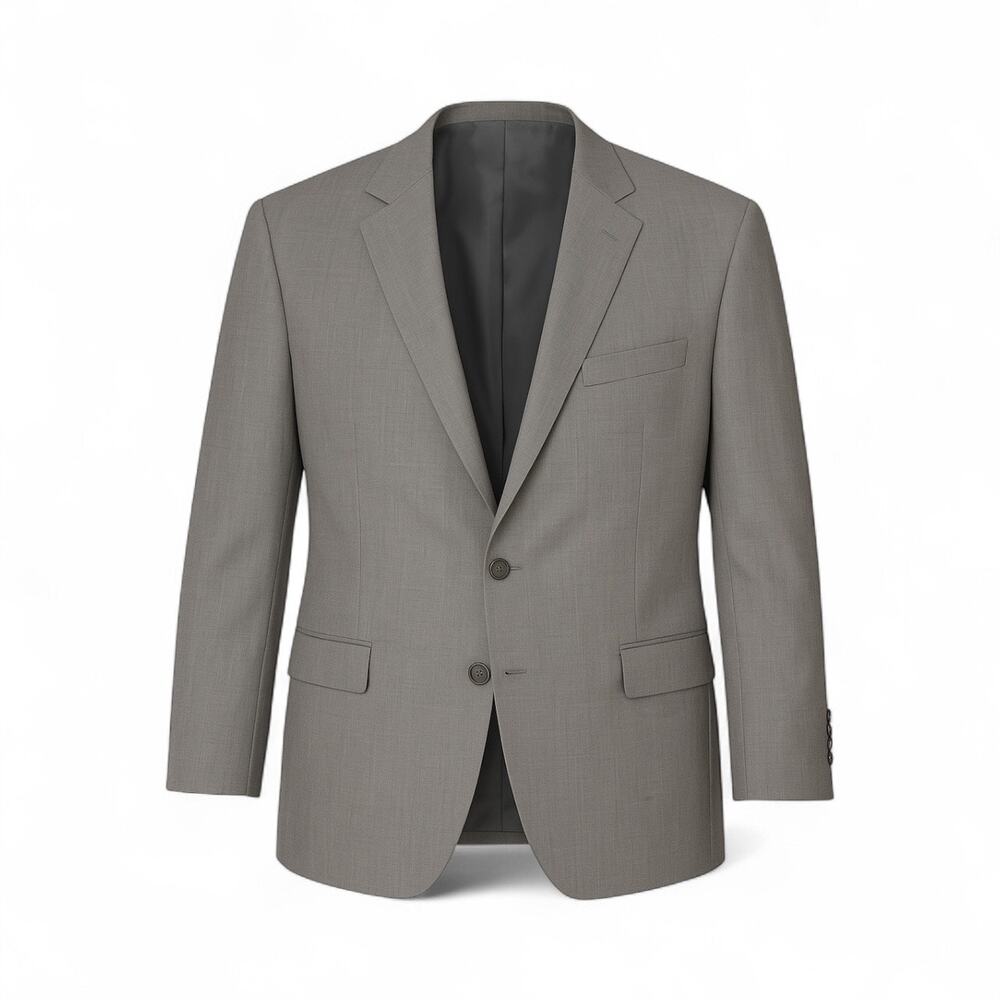 Pierre Loren Edward Blazer Men’s Size 46R Silver Gray Two Button‎ Career Jacket